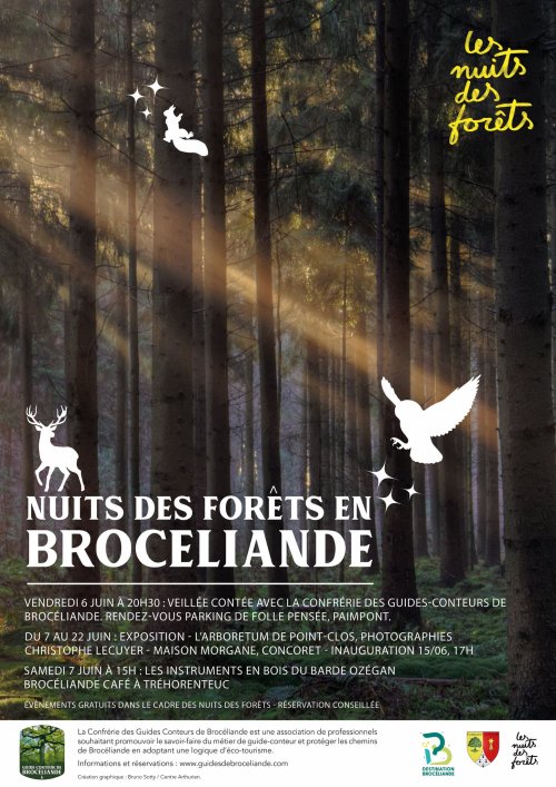 Affiche Nuits des Forêts avec la Confrérie des Guides Conteurs de Brocéliande